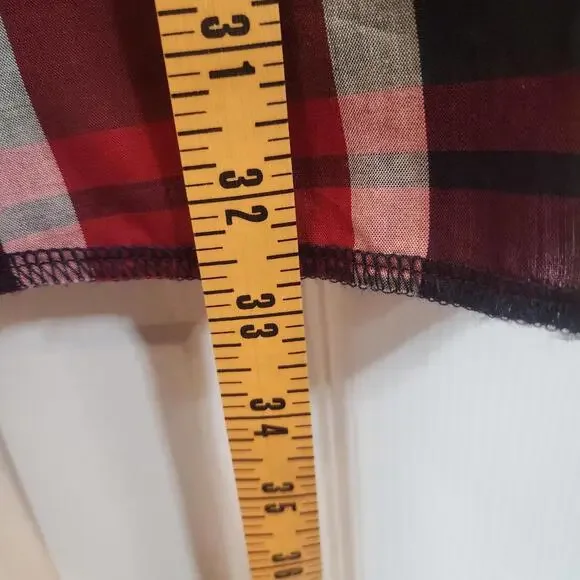 Wrangler Men's X-Long Tails Red Plaid Button-Up Pearl Snap Shirt - Size 16 - Picture 7 of 7